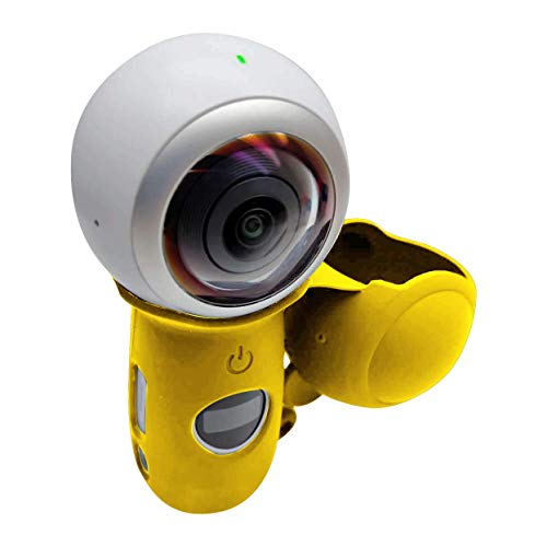 【2019最新版】カメラソフトシリコンケースカバースキンシェル簡単にインストールハウジングキャリングケース用サムスンギア360 2th（2017）アクションカメラ -黄色
