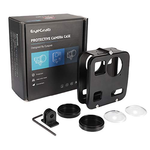 EyeGrab GoPro FUSION専用 Goproケース 保護フレーム 保護ケース アクションカメラアクセサリー ハウジングケース UVレンズ保護キャップ アルミニウム合金 アクセサリー 耐衝撃 5Mまで防水 (2019年バージョンアップ)