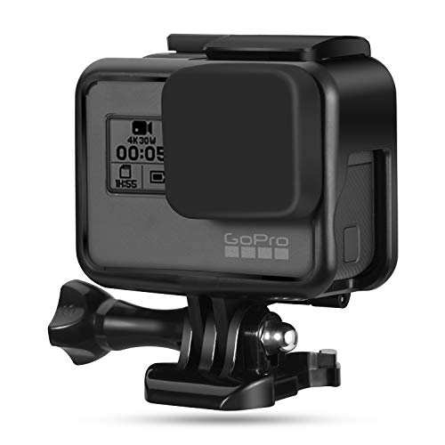 gopro hero5 hero6 hero7（2018）専用保護フレームケース 第2世代の光沢のあるコンパクトな保護フレーム+シリコンレンズカバー+反ロストロープ+反ロストグルー複数の保護 直接充電設計遅れた使用 スポーツカメラアクセサリー