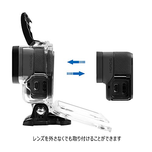 【Taisioner】GoPro HERO5/6/7用 サイドオープン バックドアオープン スケルトンハウジングケース 超小型 総合保護 レンズを外さない (透明 hero5/6/7用)