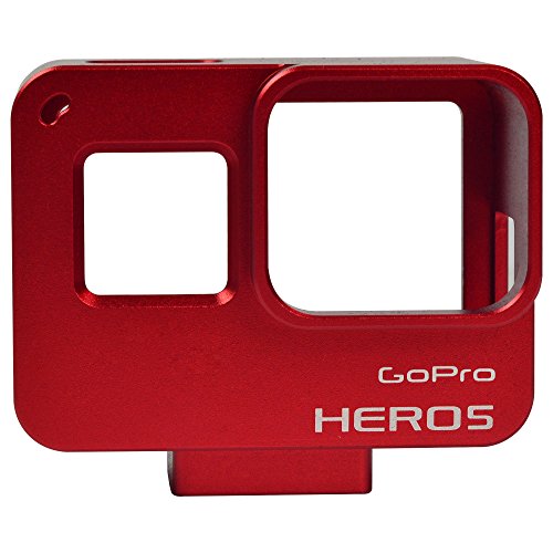 [MENGS] アルミ合金の保護枠のハウジングケース き バックカバー付き,Gopro Hero 5 用 (赤)