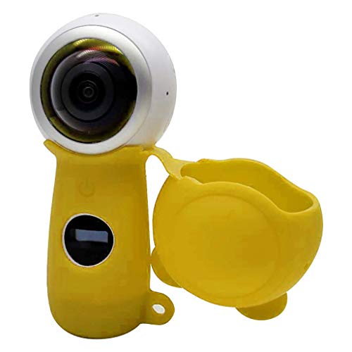 【2019最新版】カメラソフトシリコンケースカバースキンシェル簡単にインストールハウジングキャリングケース用サムスンギア360 2th（2017）アクションカメラ -黄色