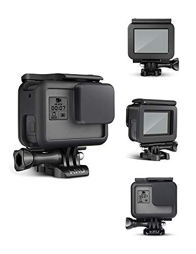 HSU GoPro Hero7・6・5用カバー 保護フレーム+シリコンレンズカバーセット ゴープロ保護ケース 着装のまま直接充電可能