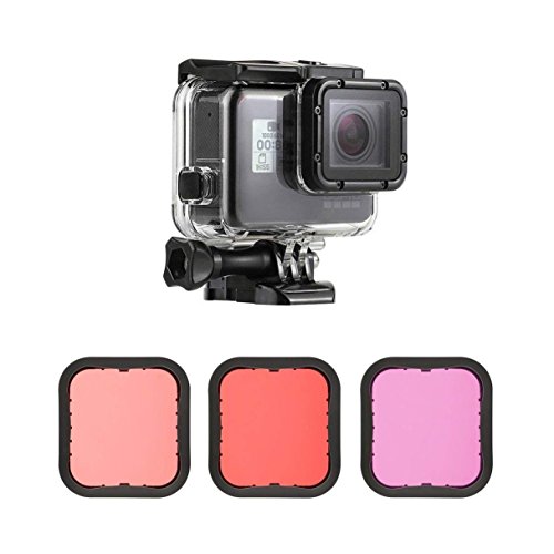 【Taisioner】GoPro HERO5/6/7専用防水ハウジング＋外線透過フィルターセット 三つタイプ レンズフィルターキット 水中撮影セット 3個入り ダイビング用 ダイビング撮影 専用防水ハウジング フィルター 光線透過 …