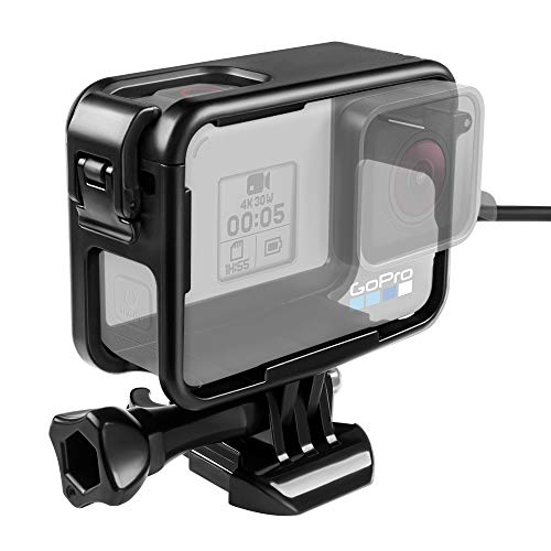 XIAOYINREN GoPro HERO7 Black・HERO6・HERO5用 保護フレーム 直接充電 ウェアラブルカメラ用ケース (上部開閉型)