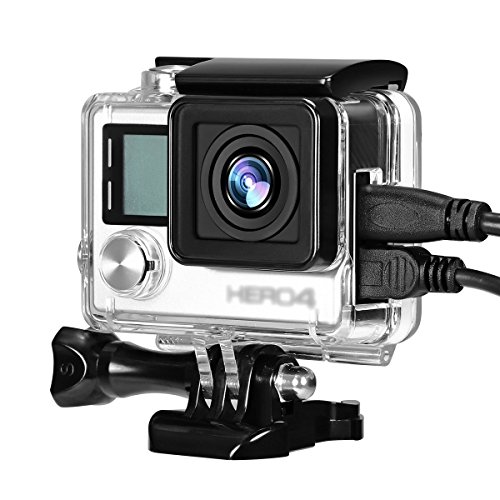 【Taisioner】GoPro HERO4/3+/3用 サイドオープン バックタッチ可能 スケルトンハウジングケース 超小型 総合保護 (透明 hero4/3/3+用)