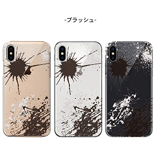 MIxUP iPhoneXS iPhoneX デザイン バック カバー ケース 簡単装着 衝撃吸収 PC ハードケース アイフォンXS アイフォンX iPhone XS X 5.8 インチ おしゃれ かわいい 絵の具 ペイント柄 ブラッシュ MXP-ipX-3SPLA-brush