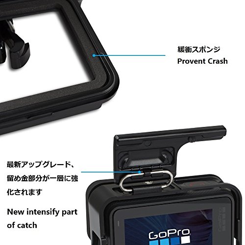 【Taisioner】GoPro HERO 5・GoPro HERO6 GoPro・HERO7 Black用 保護フレーム+シリコンレンズカバー 第二世代 スポーツカメラアクセサリー ブラック・グレー (ブラック（黒）)