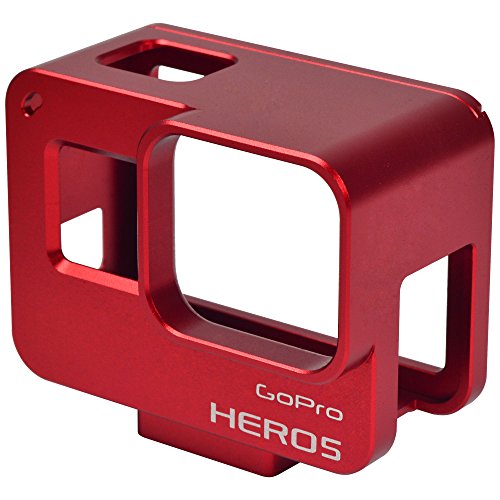 [MENGS] アルミ合金の保護枠のハウジングケース き バックカバー付き,Gopro Hero 5 用 (赤)