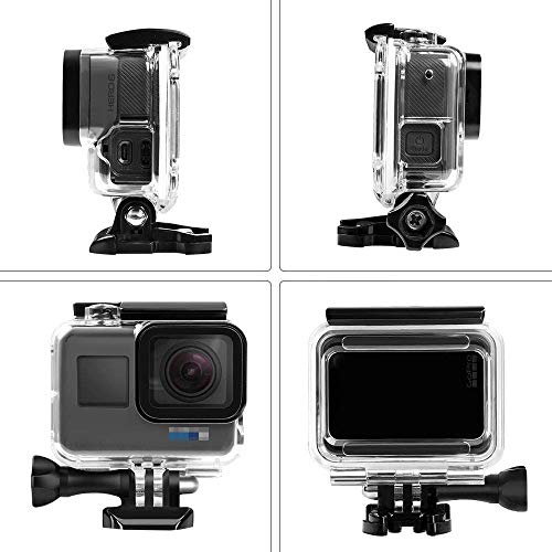 【Taisioner】GoPro HERO5/6/7用 サイドオープン バックドアオープン スケルトンハウジングケース 超小型 総合保護 レンズを外さない (透明 hero5/6/7用)