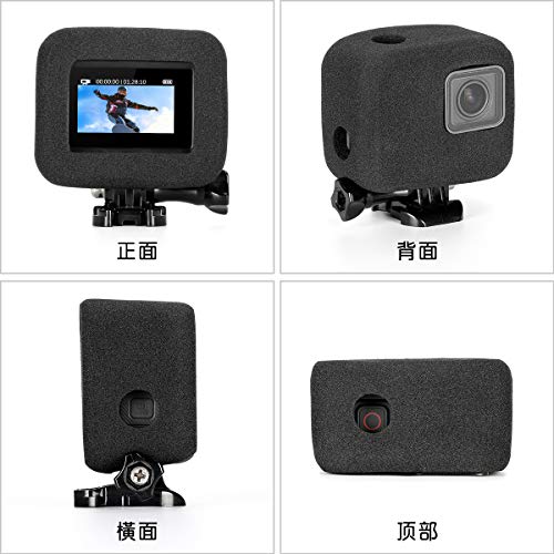 【Taisioner】GoPro HERO5/6/7用 防風カバー 防風スポンジケース 騒音防止 録音ノイズ対策 スポンジ製カバー/ケース ブラック