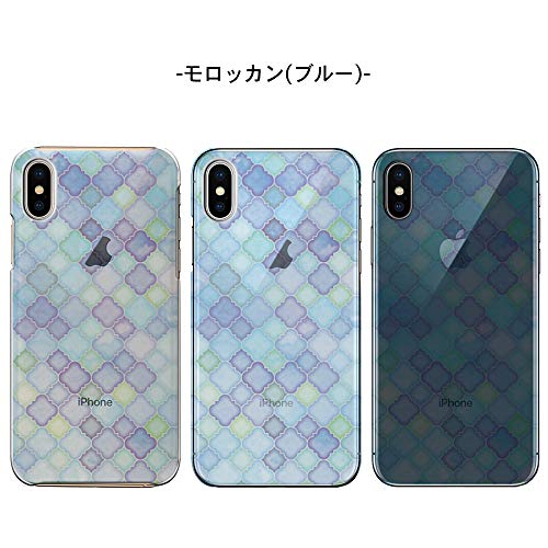 MIxUP iPhoneXs iPhoneX デザイン バック カバー ケース 簡単装着 衝撃吸収 PC ハードケース アイフォンXs アイフォンX iPhone Xs X 5.8 インチ おしゃれ かわいい 柄 タイル モロッカン ブルー MXP-ipX-3GRL-moro-BL