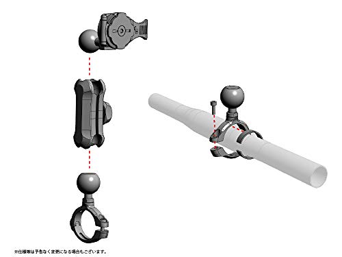 [REC MOUNT+ / レックマウントプラス] Moto マウント 5 クランプタイプ [R+Moto5BK](ブラック)「マウントのみ、別途 専用ケース必要」