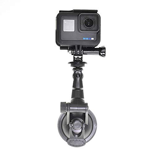 iNTE-Active Camera 【Amazon限定】ミドルアーム 車載ホルダー 吸盤 ベース ドライブレコーダー アクションカメラ Gopro デジカメ サクションカップ 1/4ネジ 角度調整 マウント ホルダー Gopro HD Hero1 2 3 3+ 4 iNTE-AC1051-M