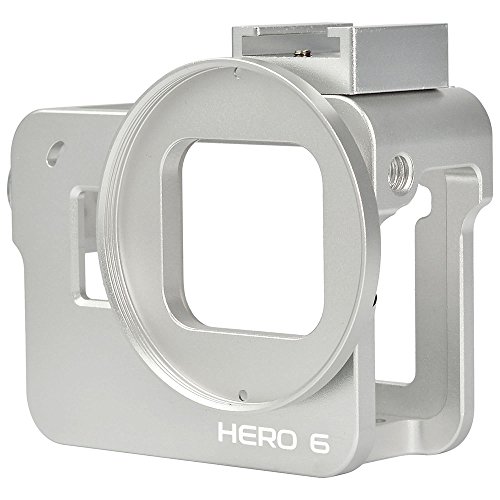 [MENGS] GP-102 アルミニウム 保護のハウジングケース 背面カバー付き,GoPro hero6 Blackカメラ用(銀)