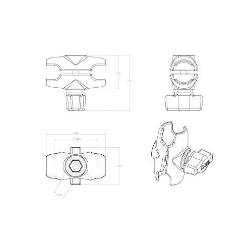 RAM MOUNTS RAM ダブルソケットアーム S(アルミ) RAM-B201U-A