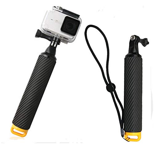 Taoric Gopro Hero 8 7 6 5 /DJI OSMO Action 対応自分撮り棒浮力ロッド携帯用ハンドル（コンビネーションセット） (イエロー)