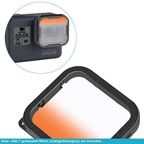 Neewer 3枚水中撮影フィルターセット　GoPro Hero 6/5ハウジングに対応　ダイビング、シュノーケリング、スキューバダイビングなど様々な撮影条件でカラーを高める(グラデーションオレンジ、ブルー、グレーフィルター）