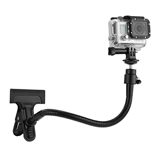 GoPro クランプマウント、CamKix製 - GoPro Hero 4, 3+, 3, 2, 1用、二重機能クリップマウント、ボール & ソケットと10