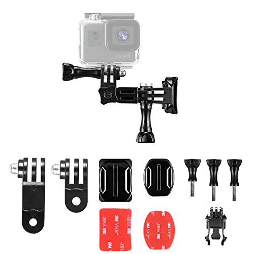 【Taisioner】GoPro HERO8 7 6 5 4 3+用 GoPro MAX用 ヘルメットマウントアクセサリー 自転車撮影用 バイク撮影用 (黒)