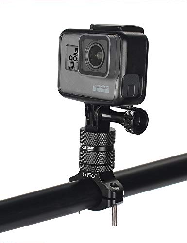 HSU ハンドルバー シートポスト カメラホルダー 360°回転 アルミ製品 自転車固定 GoPro Hero8/Max7/6/5/2018/4/3+などに対応 (ブラック)