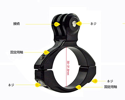 DONWELL 自転車・バイクにハンドルバー マウント シンプルタイプ GoPro(ゴープロ)HEROシリーズやSJ4000等アクションカメラ用（黒）