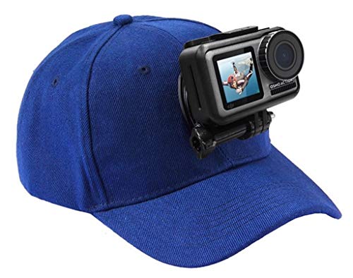 ［Rajjo］コンパクトカメラ GoPro 撮影 カメラマウント キャップ 動画撮影 ハンズフリー 野球帽子 旅行 登山 ハイキング (ブルー)