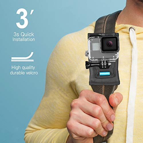 SHOOT バックパックマウント for GoPro Hero7/6/5/4、DJI OSMO Action、YI 4K/2K、SJCAM、APEMANなどのアクションカメラ