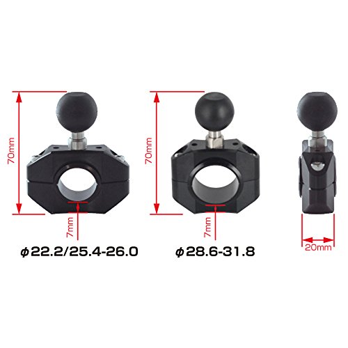 REC-MOUNTS GoPro (ゴープロ)用  バイク バーマウントセット  クランプ径22.2mm/25.4-26.0mm用 [REC-B21-BB(BK)M-GP]