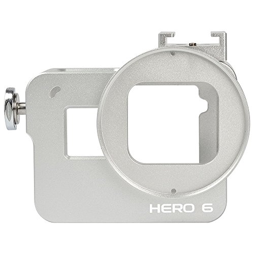 [MENGS] GP-102 アルミニウム 保護のハウジングケース 背面カバー付き,GoPro hero6 Blackカメラ用(銀)