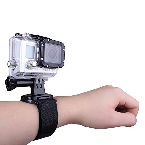 iNTE-Active Camera 【Amazon限定・即日出荷】 新しい調整可能なリストストラップベルクロマウント 360度回転 Go Pro GoPro Hero 1 2 3 3+ 4カメラ用 黒 iNTE-AC1025