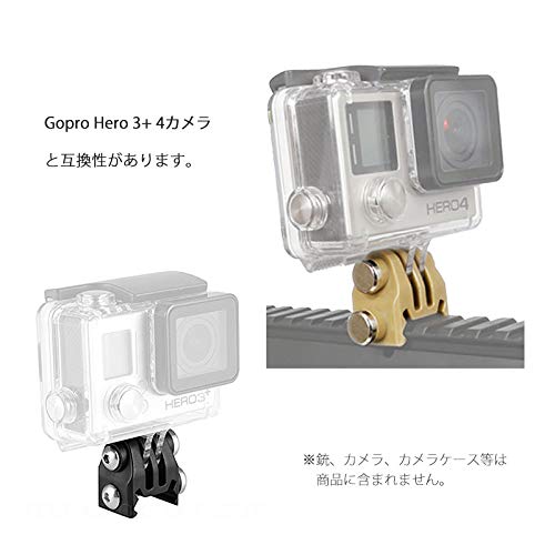 GoPro Hero対応 20mmレール 接続マウント BK ブラック ホルダーアダプター ウェアラブルカメラ用アクセサリ