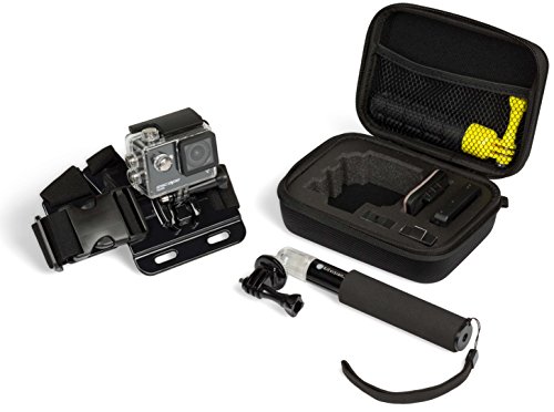 Kitvision キットビジョン アクションカメラ用アクセサリーキット トラベルケース チェストマウント 延長ポールSサイズ ブラック KVCASACC