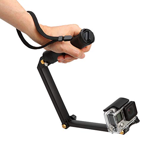 【Amazon限定ブランド】 HAKUBA アクションカメラ用 3Way 自撮り棒 GoPro HERO7/6/Fusion対応 折りたたみ式 ミニ三脚付き AMZGGP3WBK