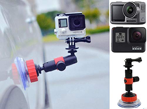 Taoric Gopro Hero 8 7 6 5 / DJI OSMO ACTION 対応 固定ブラケット自動車サクションカップブラケット+360度回転