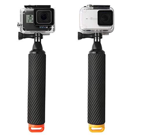 Taoric Gopro Hero 8 7 6 5 /DJI OSMO Action 対応自分撮り棒浮力ロッド携帯用ハンドル（コンビネーションセット） (イエロー)