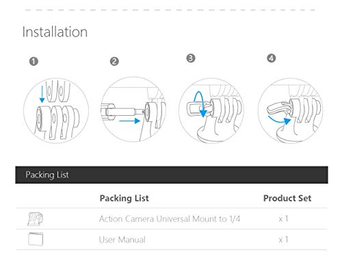 Honbobo DJI OSMO ACTION/Osmo Pocket対応ユニバーサルインターフェースは1/4インターフェースに変換されます PGYTECH製品