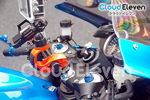 Cloud Eleven 自転車・オートバイ ハンドルバー マウントシステム GoPro・SJCAM・（1/4ネジ）各種デジタルカメラ用 [三脚ベース ・蝶ネジ・調整用ゴム・保証書付属]