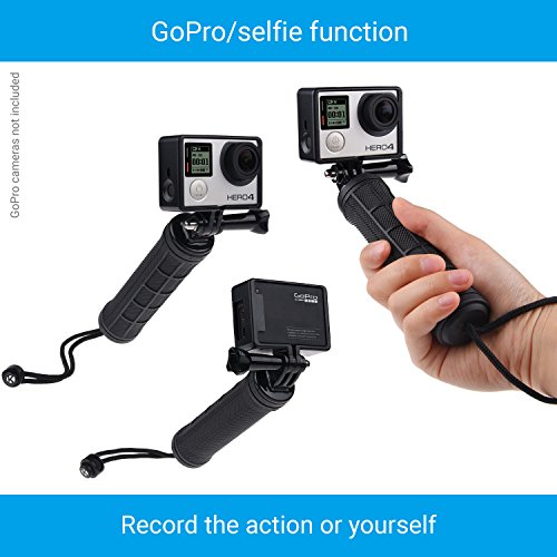 用安定 GoPro Heroグリップ デュアルマウント、三脚アダプター、ユニバーサルフォンホルダー付き ―同時に2つの異なるカメラアングルでビデオを録画、安定したショット写真、自撮り (ハンドグリップ + デュアルマウント + 三脚アダプター + フォンホルダー, Gopro Hero 4 Session Black Silver Hero+ LCD 3+ 3 2 1)