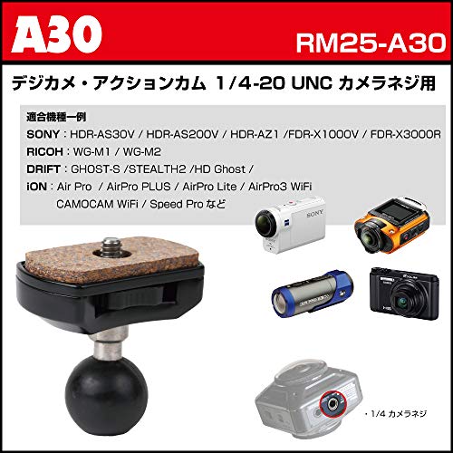 【REC-MOUNT25】 カメラ マウントセット (A30 デジカメ・アクションカム 1/4-20 UNC カメラネジ用+B2+C14) [RM25-A30-B2-C14]