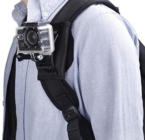 アクションカメラ用 バックパックベルトマウント +1/4”インチネジマウント ショルダーベルト用 肩部用 バックパックマウント