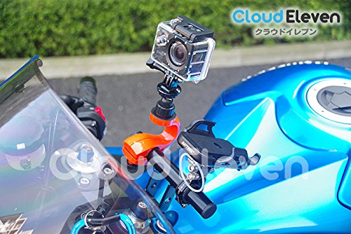 Cloud Eleven 自転車・オートバイ ハンドルバー マウントシステム GoPro・SJCAM・（1/4ネジ）各種デジタルカメラ用 [三脚ベース ・蝶ネジ・調整用ゴム・保証書付属]