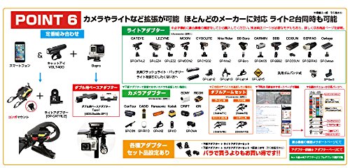 REC-MOUNTS(レックマウント) スマートフォン コンボ マウント 両持ちナロータイプ (ミノウラ製 iHホルダー付属モデル,下部アダプター付) [MINOURA3-Narrow+GP]