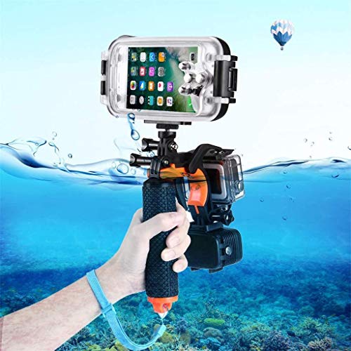 Kiowon アクションカメラアクセサリー シャッタートリガー ハンドグリップ ダイビング浮力スティック カメラブラケット スマホホルダー付き 水中撮影用 GOPRO HERO3 3+ 4 /5/6 HERO7 BLACK対応