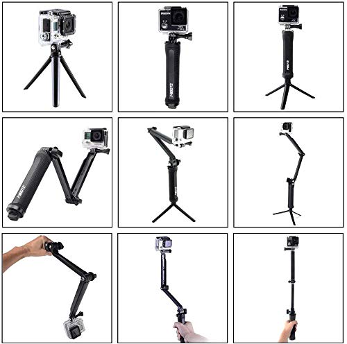 Ansgo GoPro アクセサリー 3way 自撮り棒 GoPro hero7 hero6 hero5 その他ほぼ全ての アクションカメラ 対応