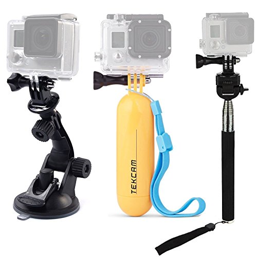 TEKCAM GOPROアクセサリーセット アクションカメラ用 2019最新作 三脚付き（自撮り棒＆フローティングハンドグリップ＆車載吸盤式ホルダー）撮影GOPRO Campark Apeman Dbpower Victure Crosstour COOAU MUSON SJCAMに適用 軽量