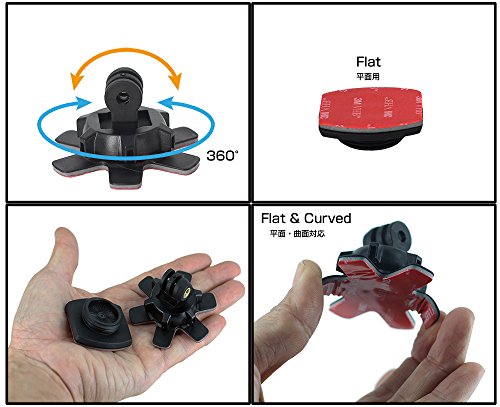 REC-MOUNTS 回転式粘着マウント タイプ2 Rotary Self-adhesive mount(接着式カーブ + 接着式フラットマウント)for ION(アイオン) AirPro ウェアラブルカメラ用 [ION-51T2CN]