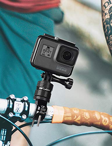 HSU ハンドルバー シートポスト カメラホルダー 360°回転 アルミ製品 自転車固定 GoPro Hero8/Max7/6/5/2018/4/3+などに対応 (ブラック)