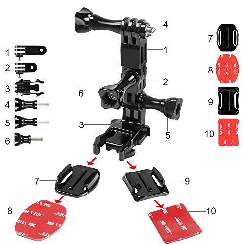 【Taisioner】アクションカメラ汎用型アクセサリー用変換セット OSMO ACTION用 GoPro HERO 1/2/3/3+/4/5/6/7用 SJ4000/5000/6000用 ウェアラブルカメラ対応 黒い