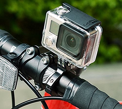 Goproハンドルバーマウント　バイクマウント、アルミバイククランプ自転車ハンドルバーGopro Hero 2 3 3+ 4スポーツGoproカメラアクセサリー (ブラック)